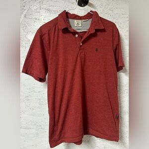Volcom Men's Polo Shirt in Deep Bangler Red